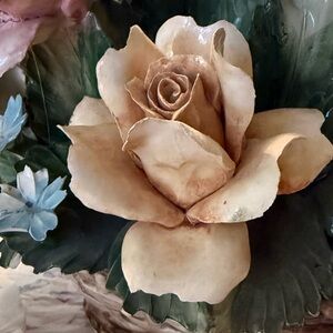 vintage capodimonte porcelain flower arrangement made in Italy